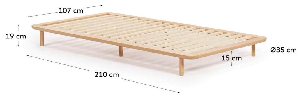 Drevená posteľ marewa 90 x 200 cm MUZZA