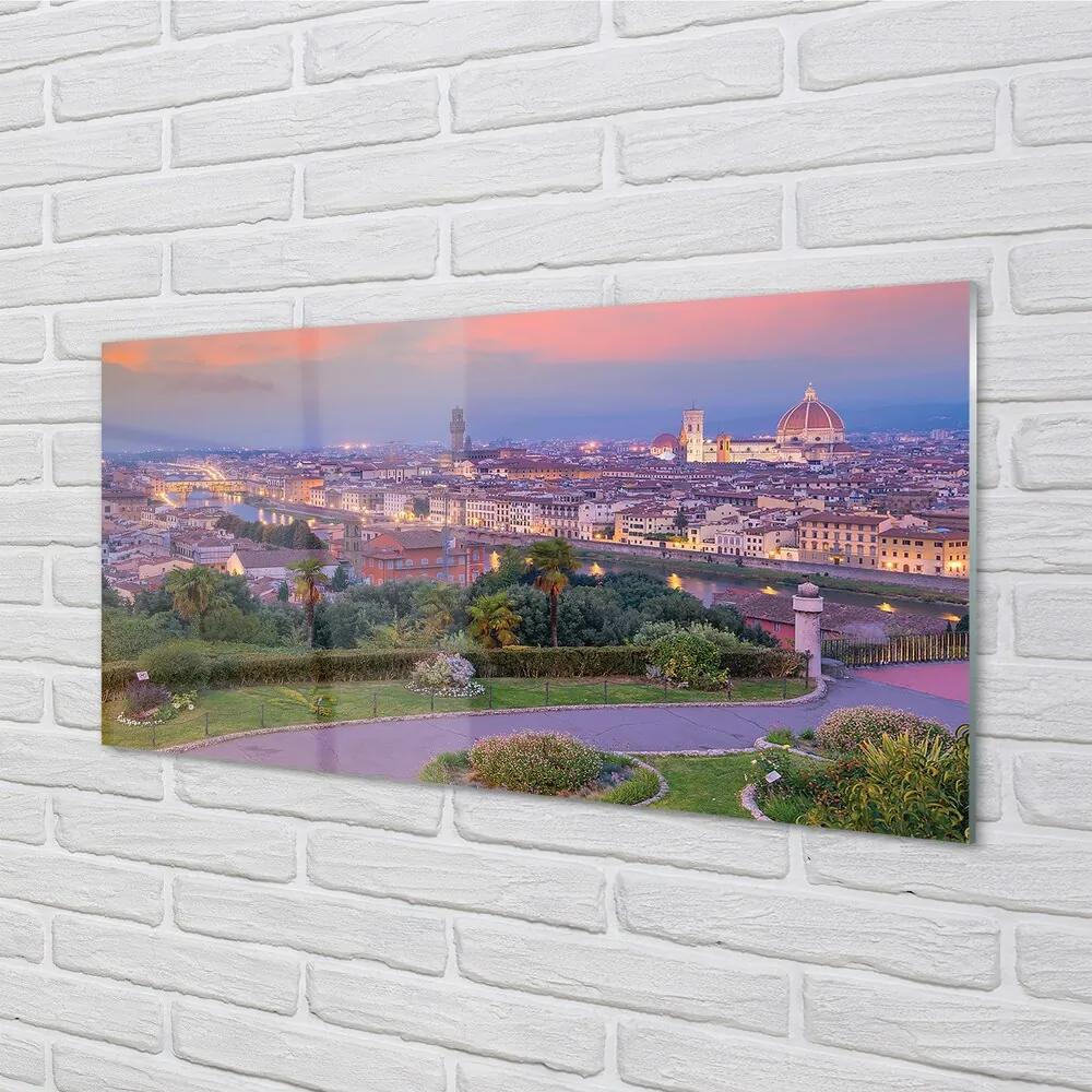 Sklenený obraz rieka Taliansko Panorama 140x70 cm