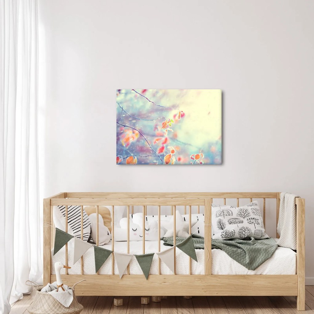 Obraz - Lístky v ľade (70x50 cm)