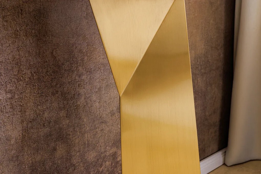Konzola EXTRAVAGANCIA 140 cm s nohami v šampansko-zlatej farbe s bielou mramorovou doskou