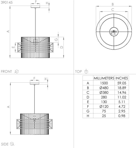 Eglo 390145 - Luster na lanku OLTAMAR 1xE27/40W/230V pr. 48 cm krémová