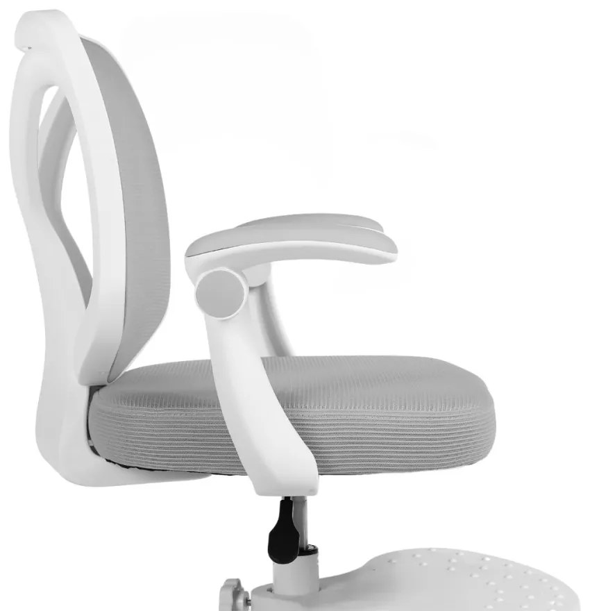 Detská otočná stolička Neoseat JUNI 010 s podnožou — látka, sivá