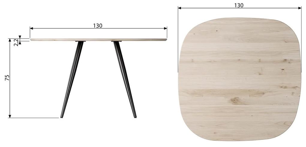 Jedálenský stôl balto 130 x 130 cm prírodný MUZZA
