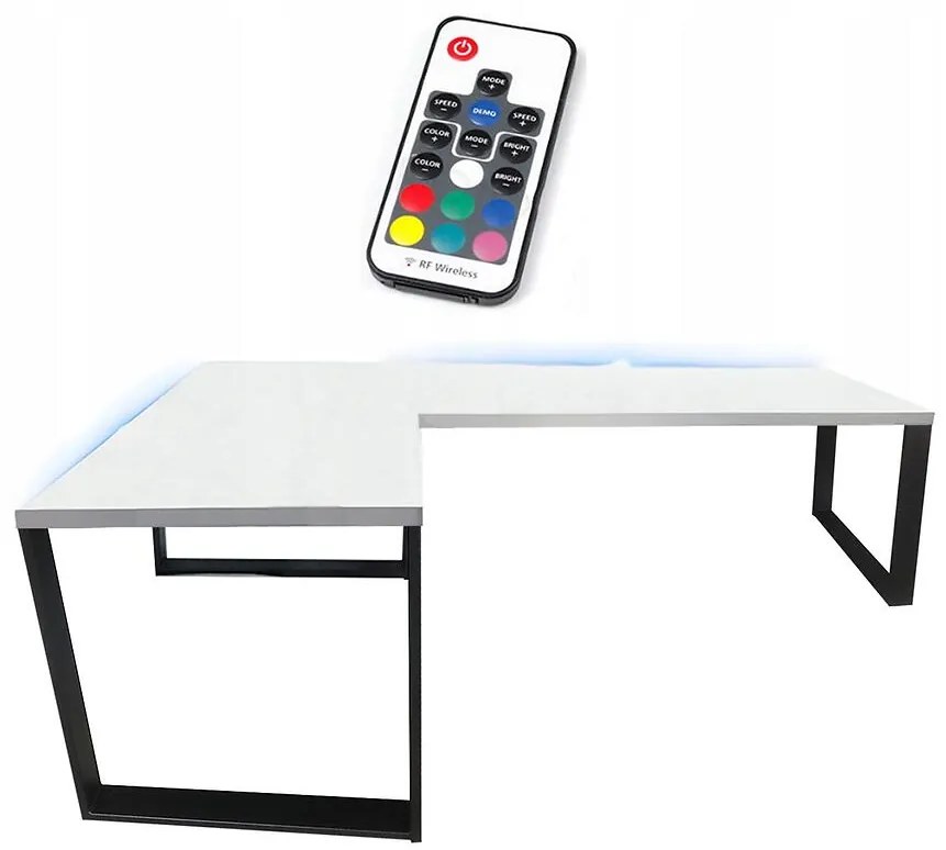 Písací Stôl Roh. Loft Top Biely 180x120x2,8 Model 1