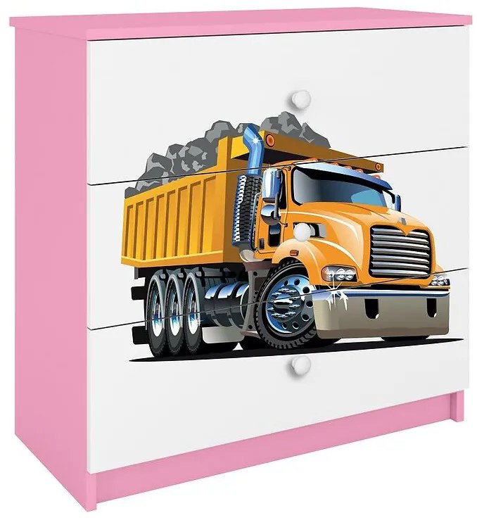 Detská komoda  Babydreams ružová – Nákladné auto