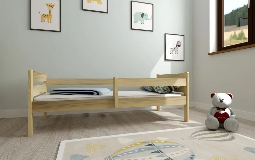 Detská posteľ EDITA z masívu borovice - 200x90 cm - prírodná