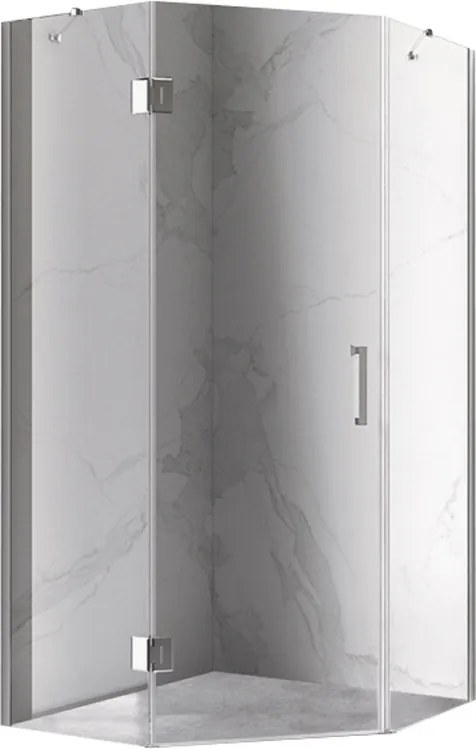 BPS-koupelny Päťuholníkový sprchový kút KZ10A 80x80 chróm/transparent - bez vaničky