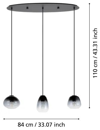 Eglo 900195 - Luster na lanku AGUILARES 3xE27/40W/230V