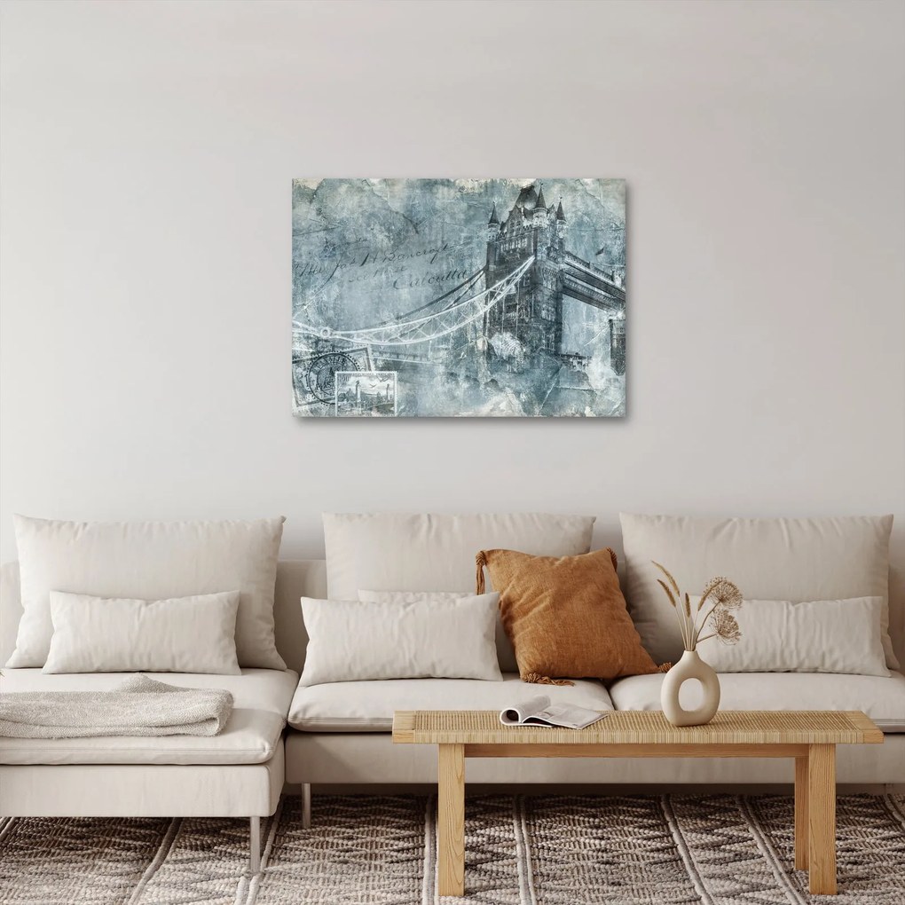 Obraz - Tower Bridge v chladných tónoch (70x50 cm)