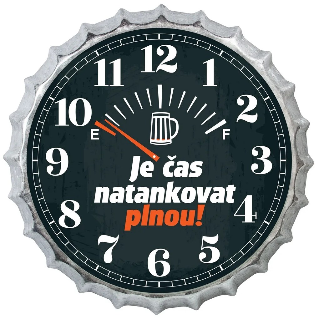 Bohemia Gifts Hodiny - Čas na doplnenie paliva, 35cm
