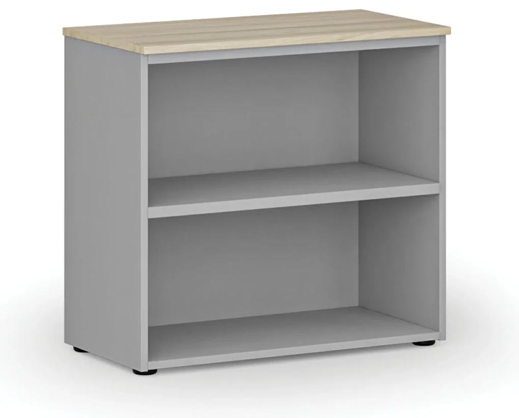 Kancelársky regál PRIMO GRAY, 800 x 420 x 740 mm, sivá/dub prírodný