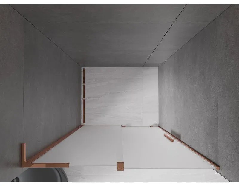 Mexen Velar L, posuvné sprchové dvere do otvoru 110 cm, 8mm sklo námraza, ružové zlato, 871-110-003-31-60