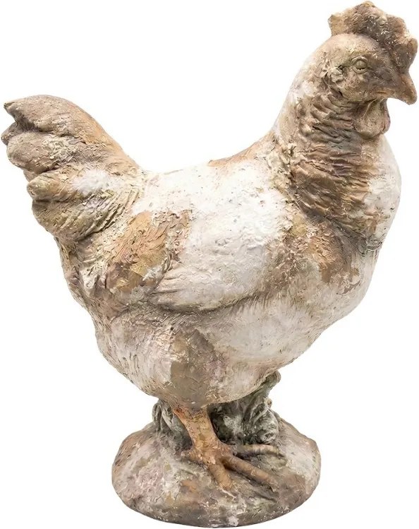 Béžová antik dekoratívna figúrka sliepočka - 34*18*44 cm