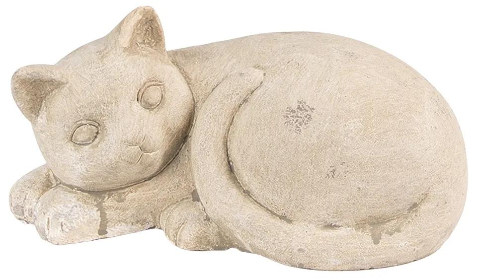 Béžová antik dekorácia mačka - 25*15*12 cm