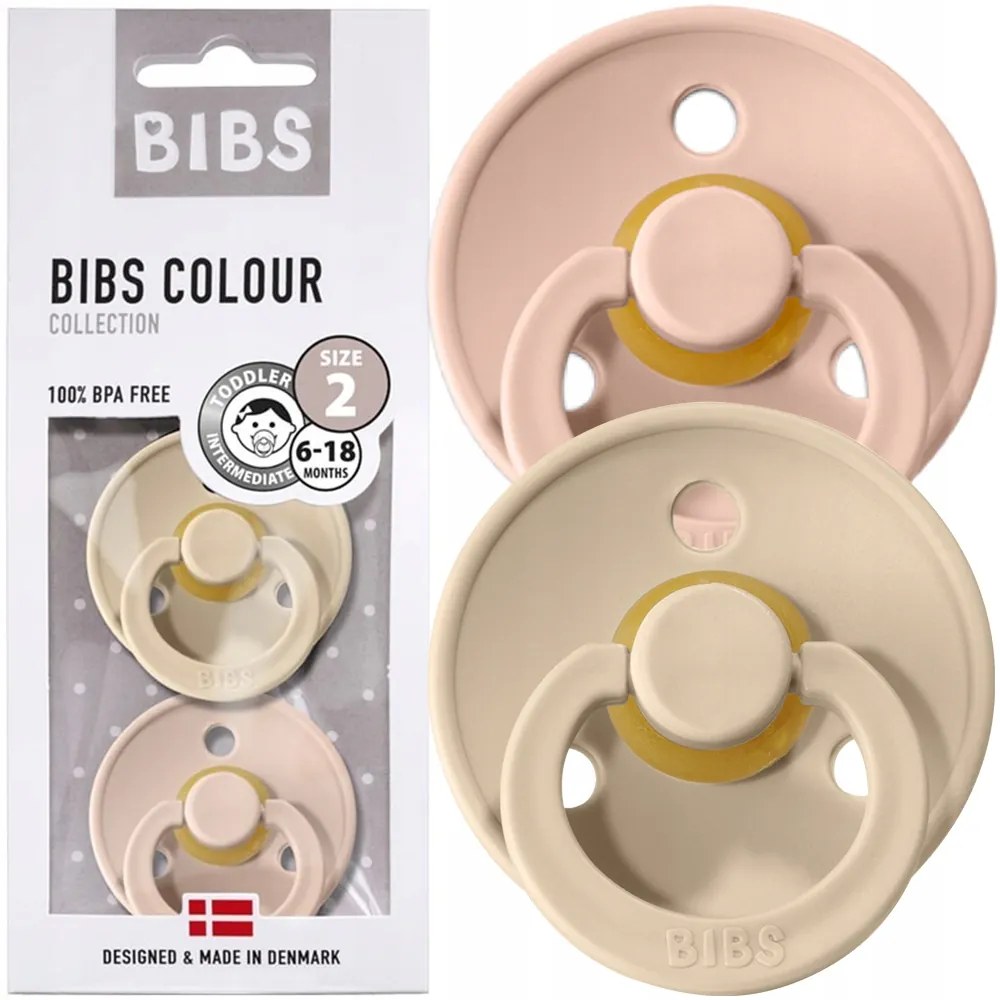 Kaučukové cumlíky BIBS Colour 6m+ 2ks Farba: béžová-sivá