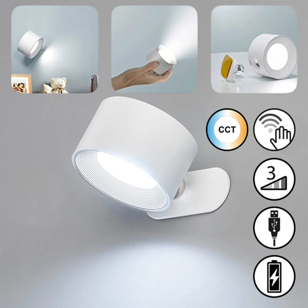 Biele LED nástenné svietidlo Magnetics – Fischer &amp; Honsel