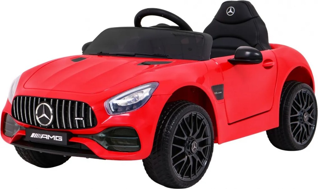 Ramiz Mercedes Benz GT batéria pre deti Červená + diaľkové ovládanie + pomalý štart + MP3 LED