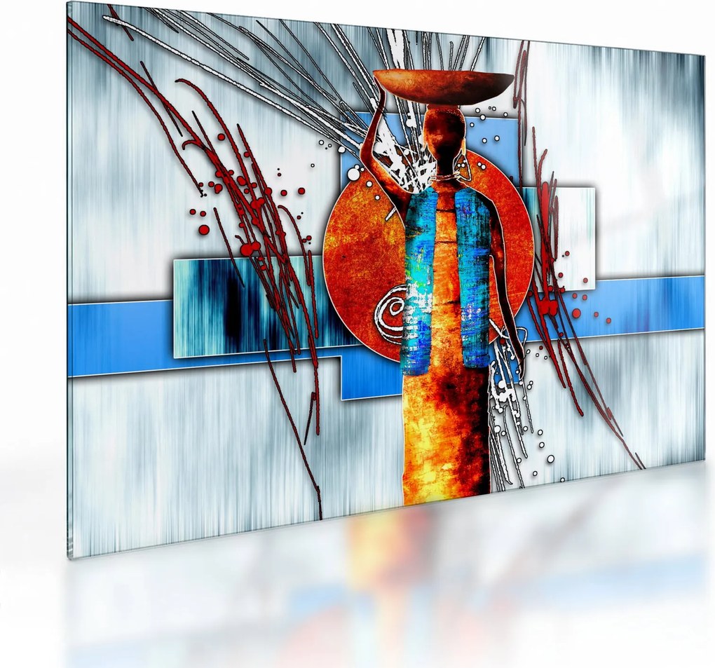 Sklenený obraz maľby starovekej osoby (70x50 cm)