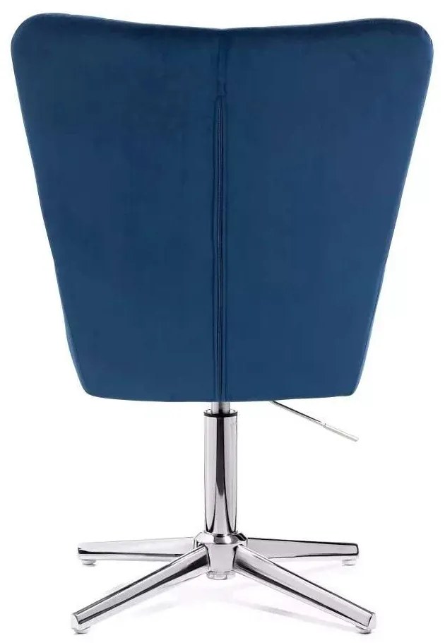 LuxuryForm DESIGN Kreslo AMADEO VELUR na striebornom kríži - modré