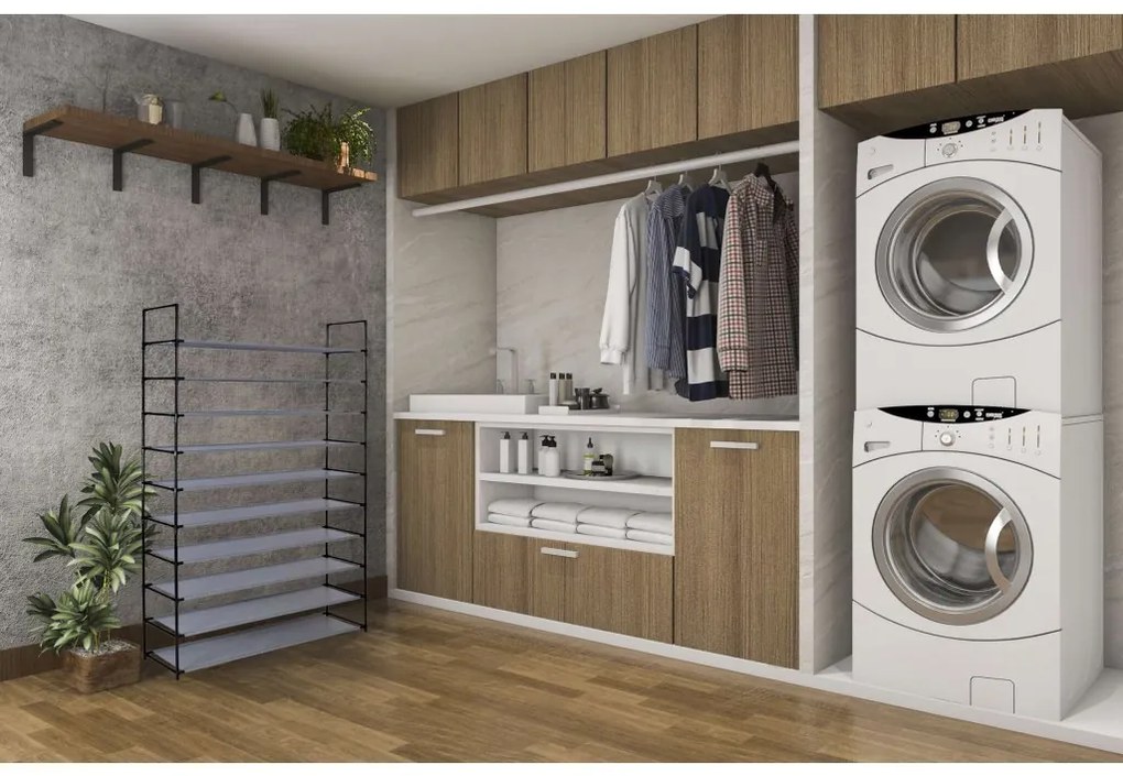 Stojan na topánky Mela - 50 párov -sivý