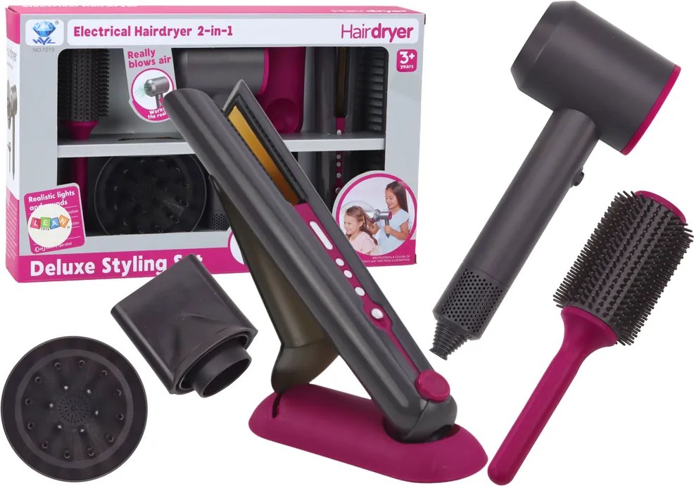 LEAN Toys Kadernícka súprava Fén na vyrovnávanie vlasov Náhradné kefy