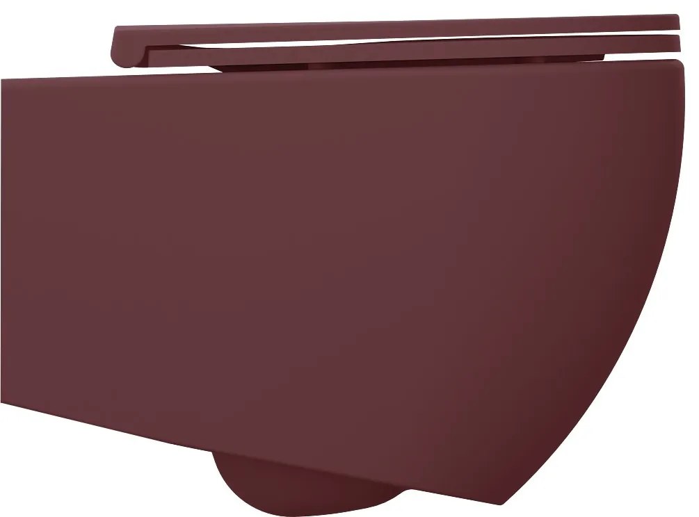 Isvea Isvea, INFINITY závesná WC misa, Rimless, 36,5x53cm, Matná maroon Red, 10NF02004-2R