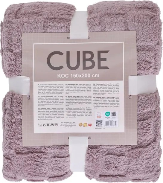FARO Deka mikroplyšová sherpa 150x200 cm - Cube staroružová