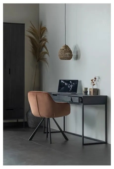 Čierna šatníková skriňa z jaseňového dreva 60x210 cm Silas – WOOOD