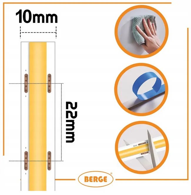 BERGE LED pásik COB Neon 12V - 528D - 15W/m - IP20 - 1650lm - 1m - studená farba