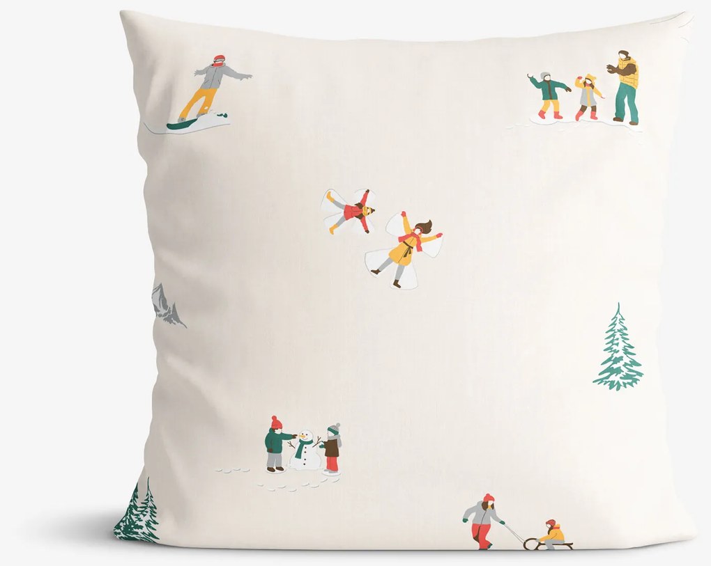 Goldea bavlnená obliečka na vankúš - zimné radovánky 50 x 70 cm