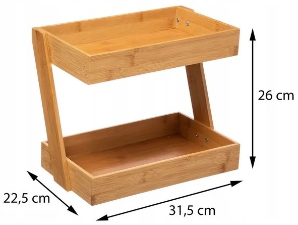 5Five® Organizér, polica, bambus, 2-poschodový, TACA