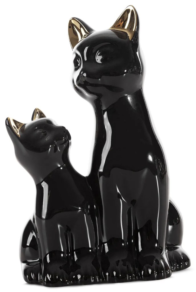 DEKORAČNÁ SOŠKA CAT 15X11X22 CM ČIERNA