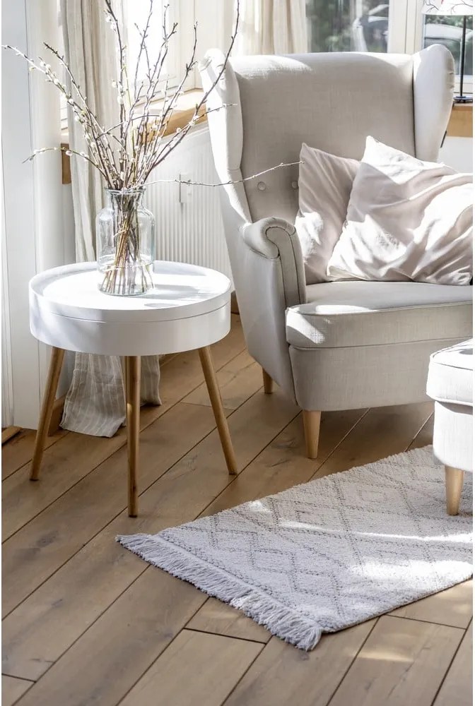 Sivá kúpeľňová podložka z organickej bavlny Wenko Urla, 60 x 90 cm