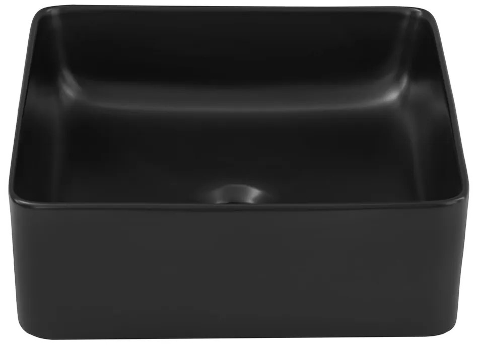 Súprava keramického umývadla na dosku a výpustky Slim 40 cm čierna matná