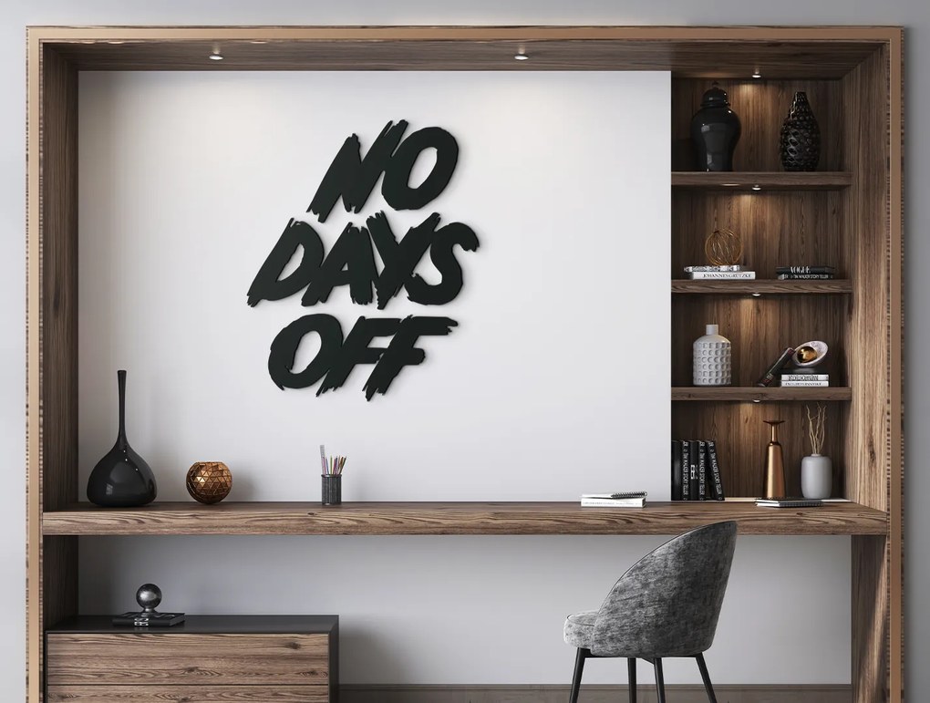 drevko Drevený nápis na stenu No days off Rozmer obrazu: 50 x 41 cm, Farba dekorácie: Čierna
