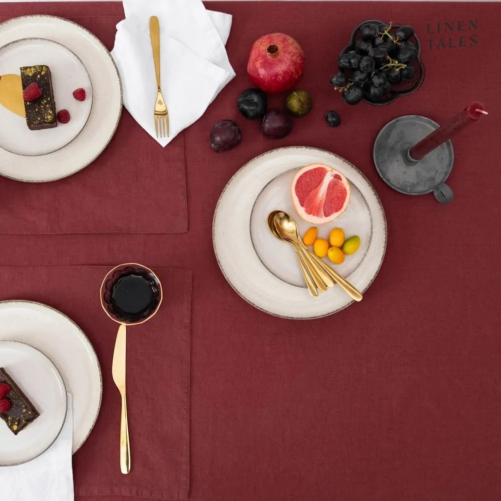 Ľanový obrus 140x140 cm Marsala – Linen Tales