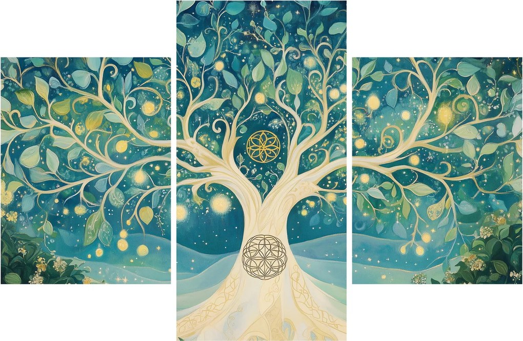 Obraz – Magický strom so špirálami (90x60 cm)