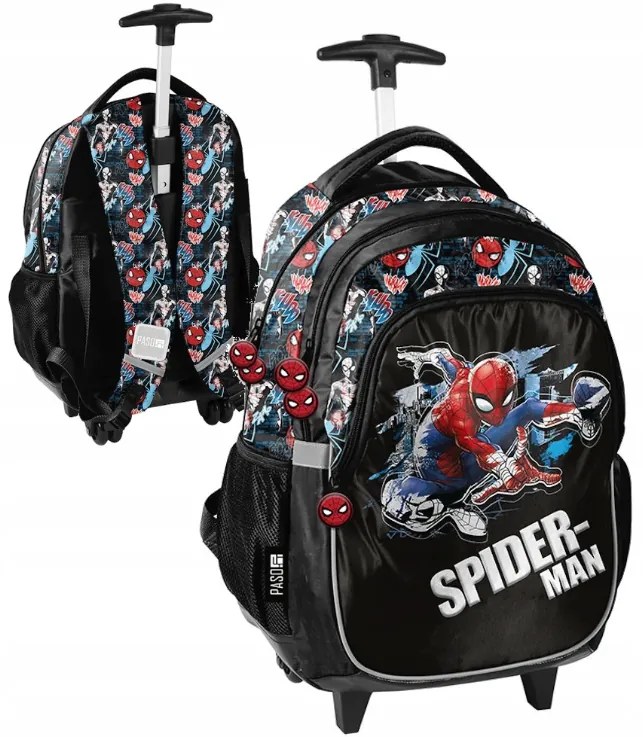 3-dielny školský set Spider-Man - batoh na kolieskach + peračník + taška na prezúvky