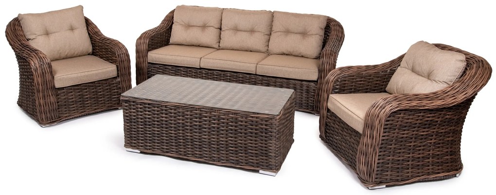 Záhradný ratanový nábytok MONTE CARLO hnedočierny