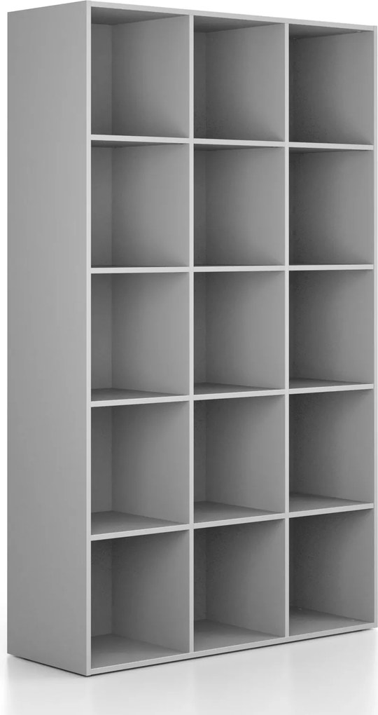 Regál FRAME, vysoký, 3 stĺpce, 2162 x 1299 x 450 mm, sivá