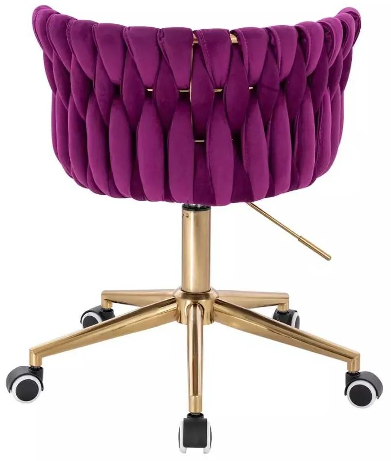 LuxuryForm DESIGN Stolička LYON VELUR na zlatej podstave s kolieskami - fuchsia