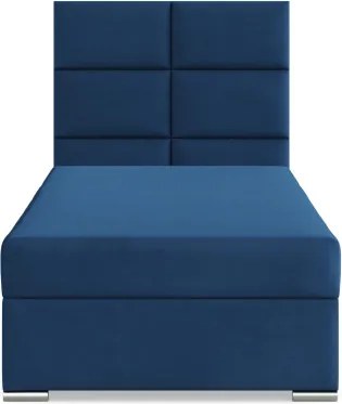 Čalúnená posteľ CALVI Velvet 90×200 cm tmavomodrá