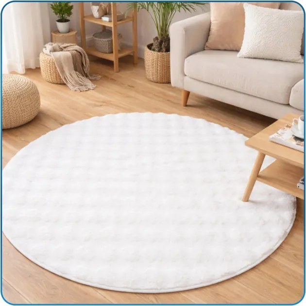 Koberec Rabbit Bubble biely kruh
