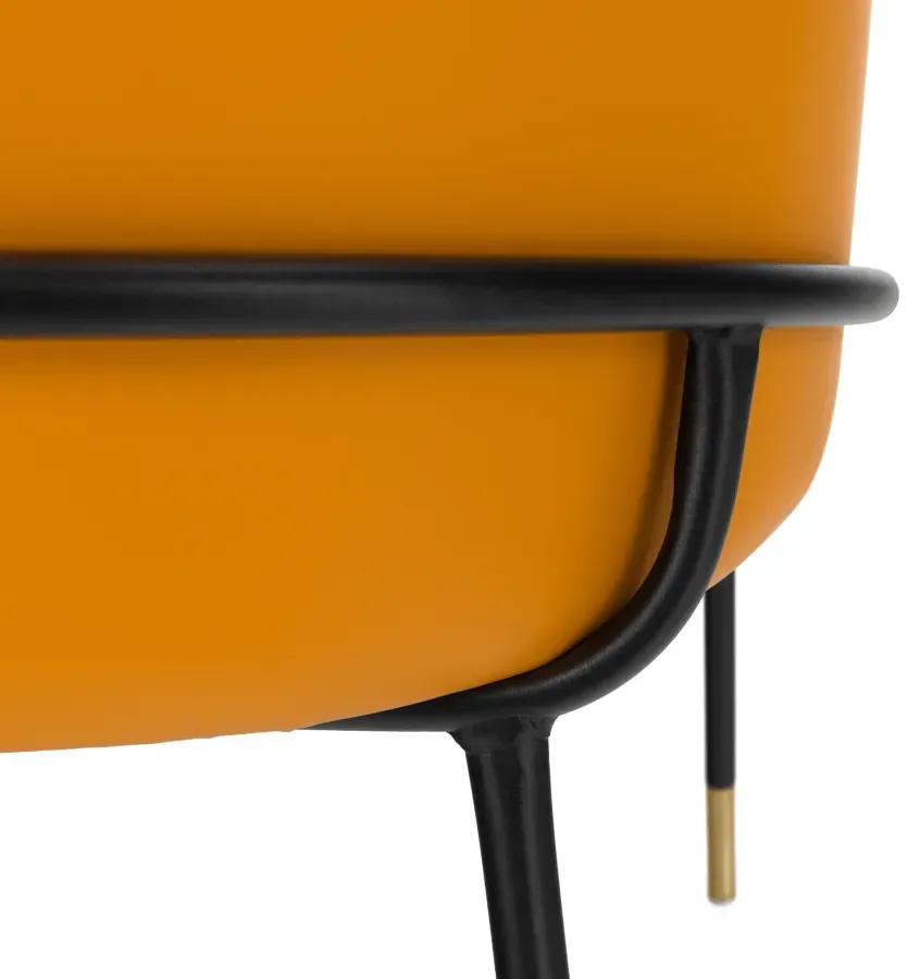 Jedálenská stolička, čiernobiela vzor/camel ekokoža, KIRNA