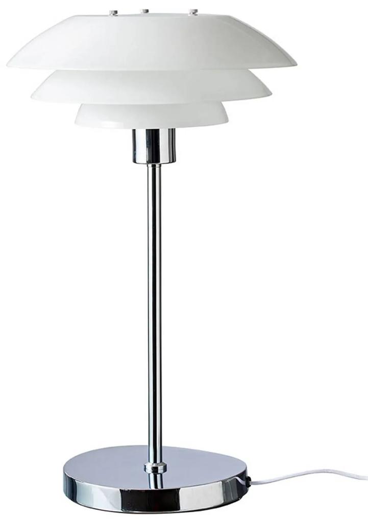 Dyberg Larsen DL31 stolná lampa, sklo, chróm