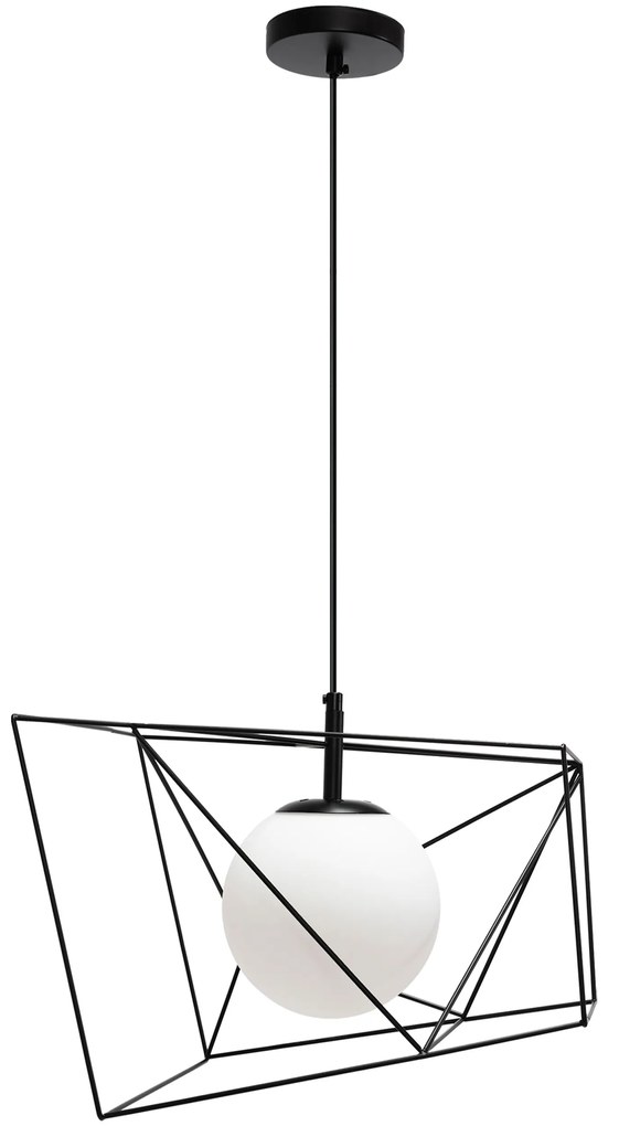 Toolight, závesná stropná lampa 1xE27 APP1022-1CP, čierna-biela, OSW-06112