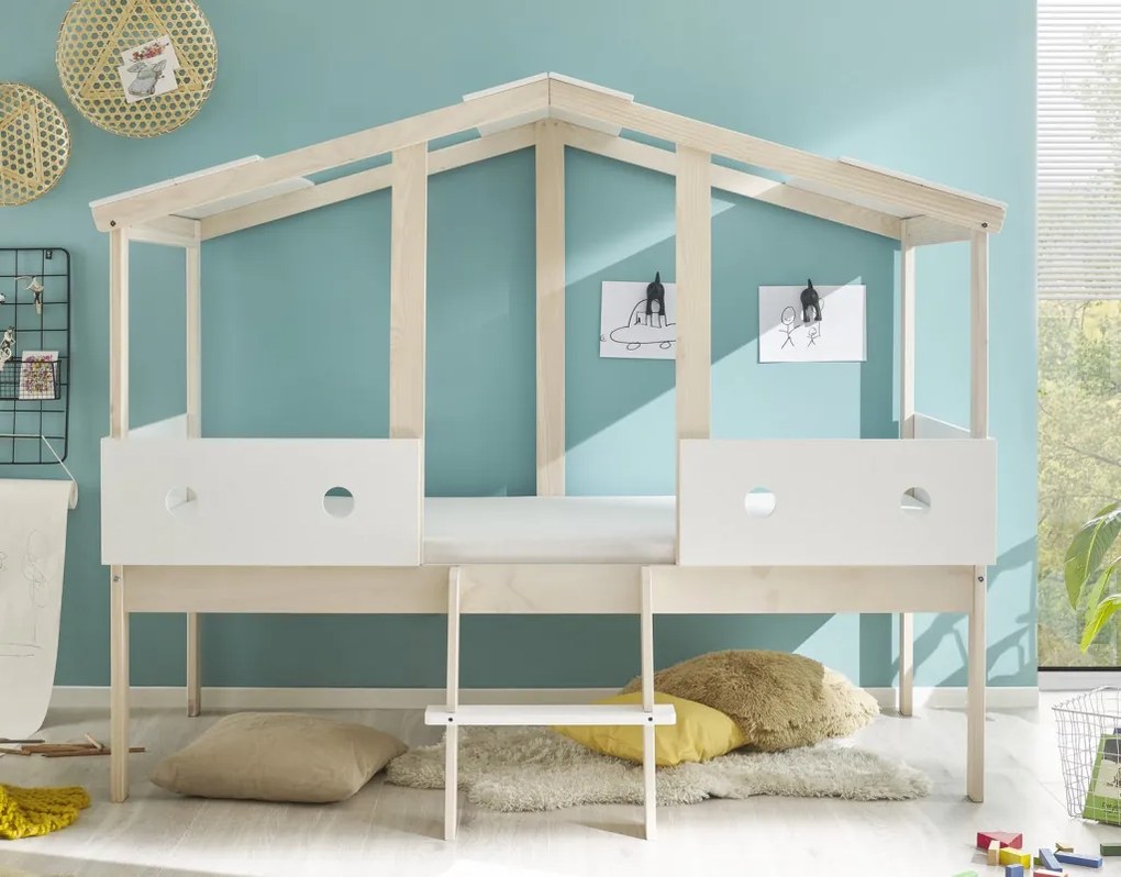 Detská posteľ Cortino 90x200 cm, domeček se stříškou