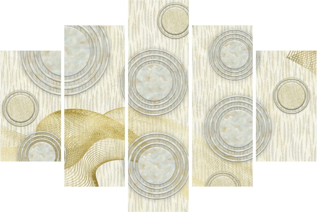 Obraz - Abstrakcia, mramorové kruhy (150x105 cm)