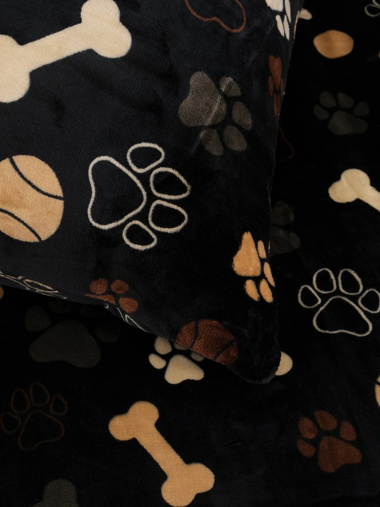 Obliečky mikroplyš Exclusive – Psie labky čierne