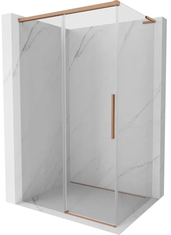 Mexen Rox, L posuvný sprchový kút 100 x 70 cm, 8mm číre sklo, medený matný profil, 8C2L-100-070-65-00